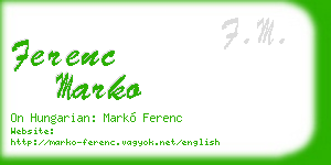 ferenc marko business card