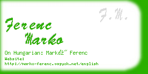 ferenc marko business card